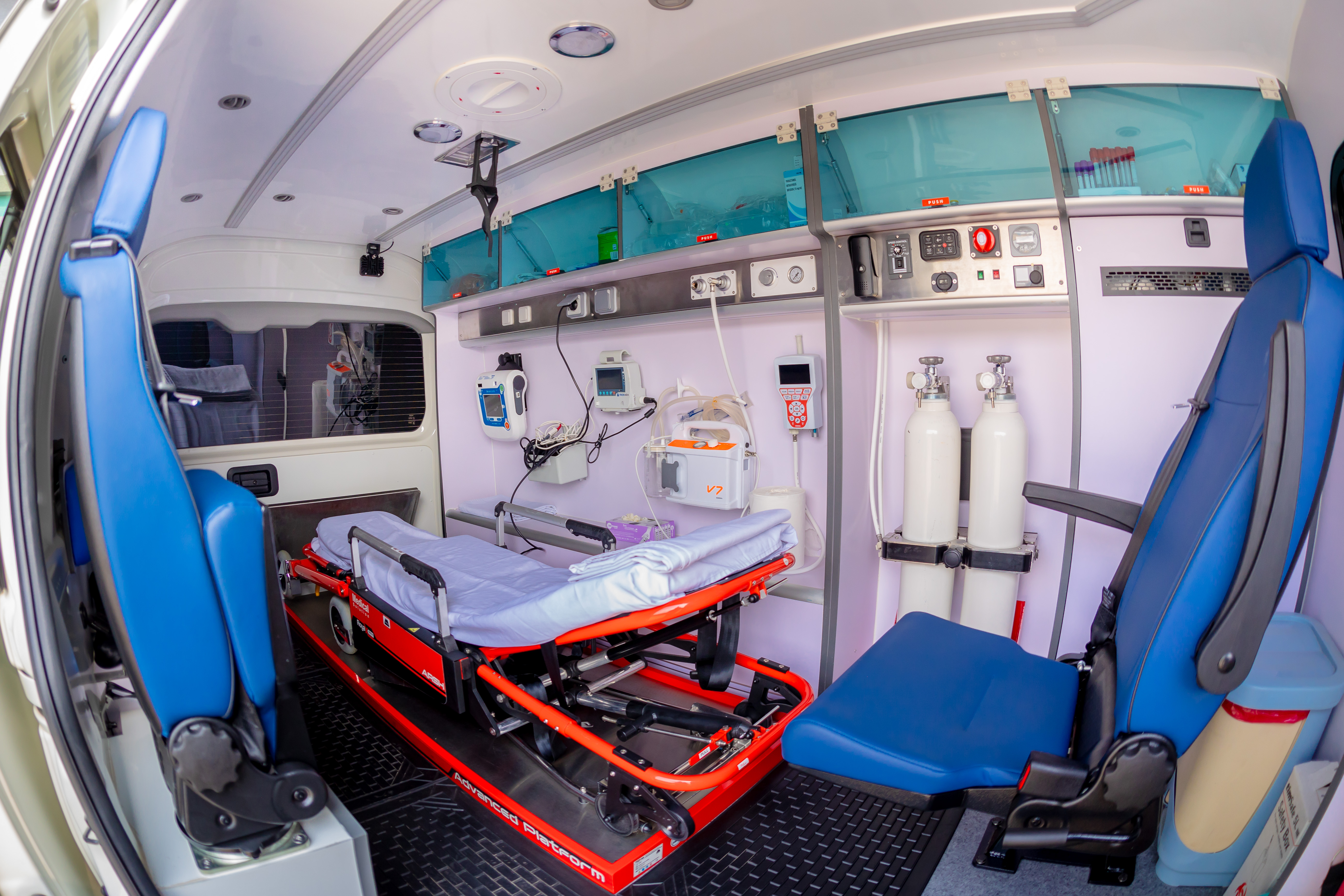 Fully equipped modern ambulance, ready to deliver emergency medical care on the move